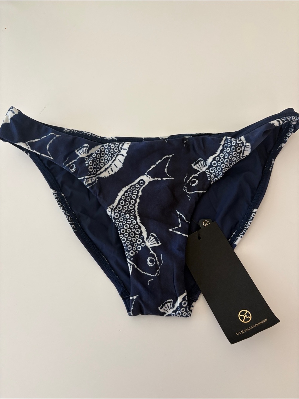 Vix Navy Blue and White Koi Fish Bikini Bottom